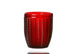 Solid Red Embossed 270ml Colored Crystal Wine Glasses Goblet Style