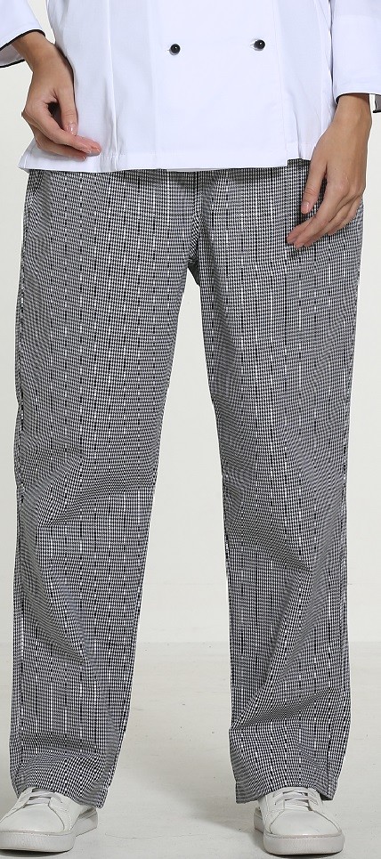 White Unisex Pants Elastic Waist Chef Uniform