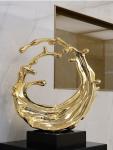 Gold Mirror Resin Art Sculpture Spray Modern Art Metal Sculptures Lobby