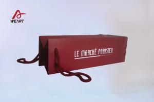 Wholesale Recycled Custom Printed Paper Bags Promotional For Red Wine With Cotton Handle from china suppliers