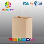 Customized Size No Printing Brown Kraft Paper Bag Shopping Bags With Handle