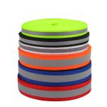 Colorful Elastic Reflective Webbing Strips Sew On Clothing For Safety Warning