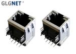 Single Port 1G Magnetic Lan Connector RJ 45 Tab Up Bi Color LED 90 Degree