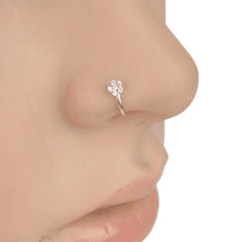 Trendy Colorful Nostril Stainless Nose Hoop Plum Nose Rings Clip On Nose Ring Fake Piercing Body Jewelry For Women