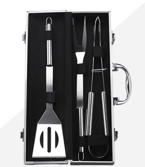 Promotion BBQ Tool With Aluminum Box 3PCS For Wholesale Barbecue Outdoor Tool