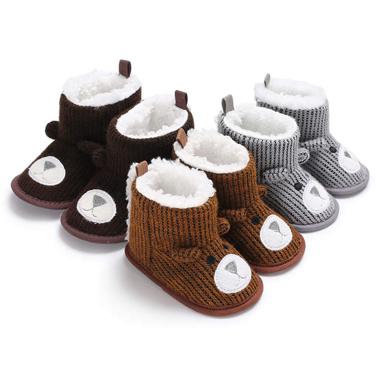 New designed warm cotton Cute Cartoon animation 0-18 months infant baby boots