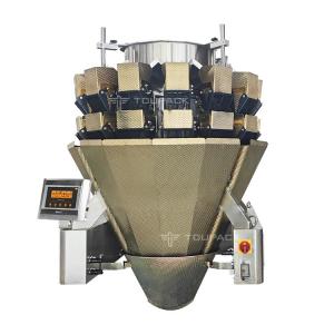 Wholesale Automatic Screw Feeder Combination Weigher Filling Sticky Food Meat Dark Gold Multihead Weigher from china suppliers