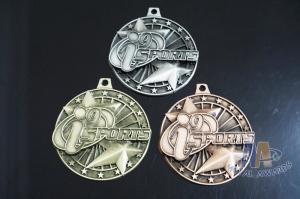 Wholesale Two 3D Stars Custom Funny Football Engraved Sports Medals Souvenir Medallion Personalized OEM from china suppliers