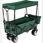 Iron Outdoor Wagon Carts With Removable Canopy For Beach Shopping Picnic Camping