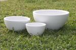 Modern Round Fibre Clay Garden Pots Hand Carved Lightweight