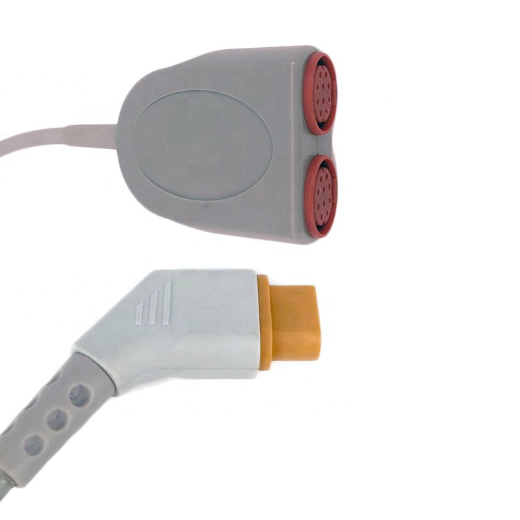 IBP converter cable used for converting a Drager IBP connector to dual simens 10pin connector adapter cable