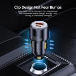 A+C Car Charger Black PD65W Type C And 35W USB-A Dual Port 100W Car Charger