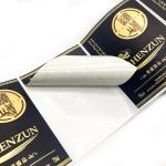 Premium Textured Paper Wine Sticker Labels UV Spot Gold Foil Embossed