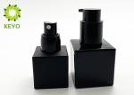 Black Square Glass Bottle With Lock Pump For Cosmetic Package