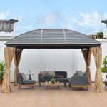 Metal Roof Gazebo Aluminum Frame Galvanized Steel Double Roof