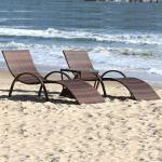 Leisure pool PE rattan sunbed outdoor chaise lounge wicker rattan sun lounger
