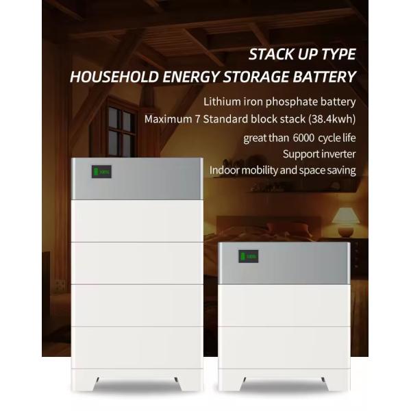 51.2V 100Ah Stacked Solar Energy Storage Battery System with Built-In Inverter for Solar Installations