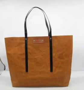 Wholesale Letter Pattern Washable Kraft Paper Tote Bag Degradable Environmental With Logo Printed from china suppliers