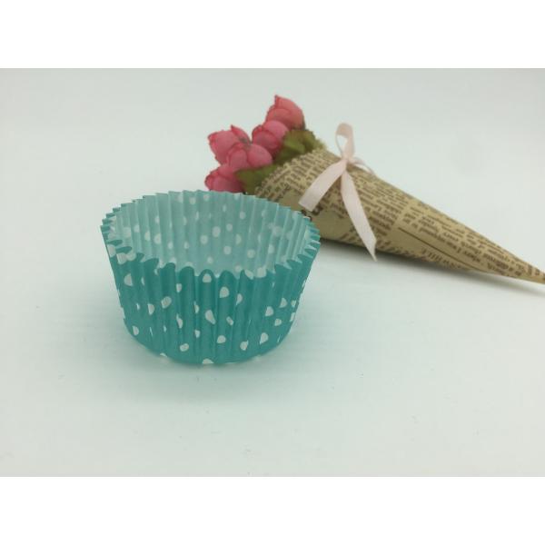 Greaseproof Polka Dot Cupcake Liners Mint Green Cupcake Wrappers Round Shape
