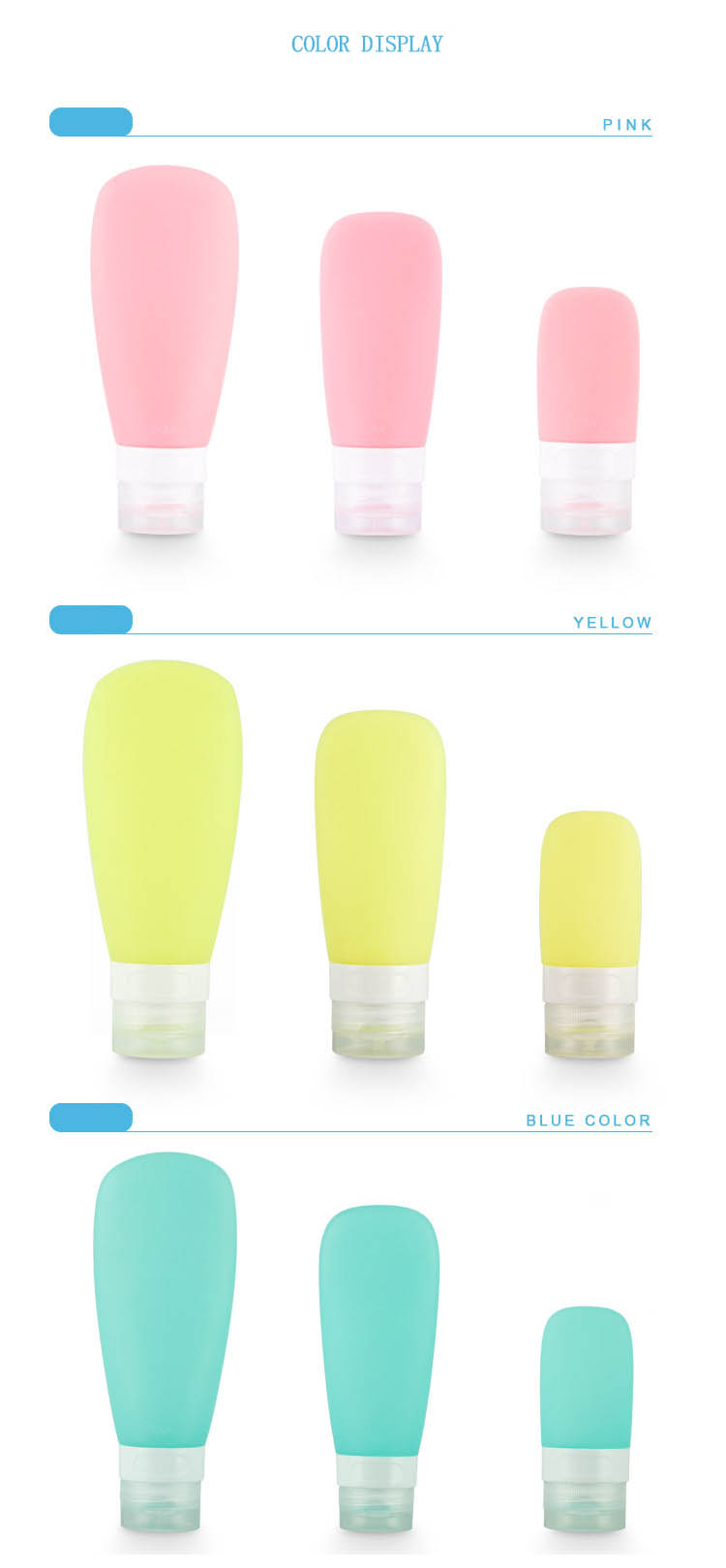 Multicolor 30ML Silicone Travel Shampoo And Conditioner Bottles