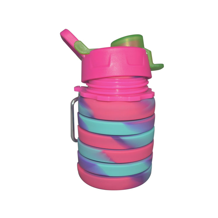 Multi Colors Sports Silicone Drinking Bottle Foldable Customized 500ml