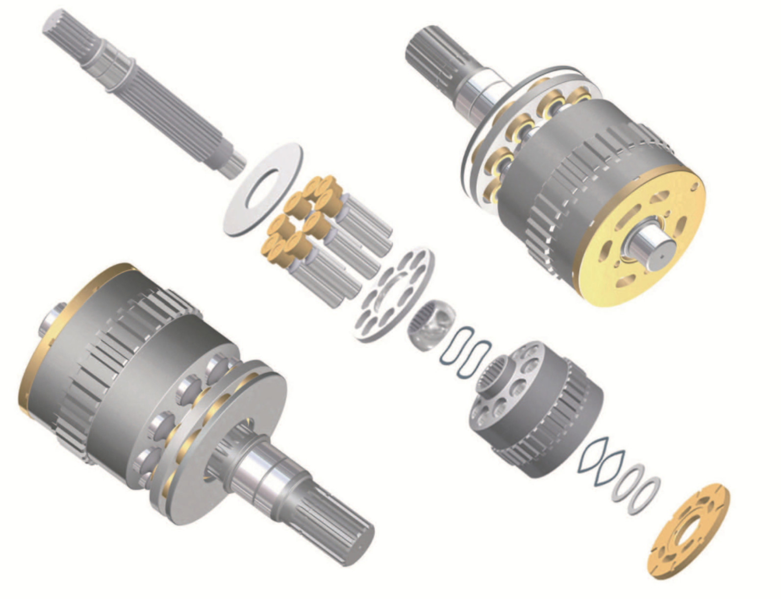 325C 336D Excavator Hydraulic Parts Swash Plate Piston Drive Shaft