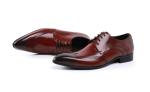 Custom Brogue Brown Brush Off Leather Shoes Comfortable Dress For Men