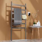 SUS304 Steel Black Floor Free Standing Towel Warmer Hot Towel Warmer Rack