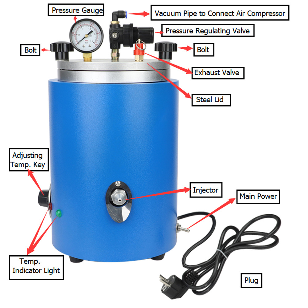 5.5LB Tank Wax Injector For Jewellery 500W Manual Control