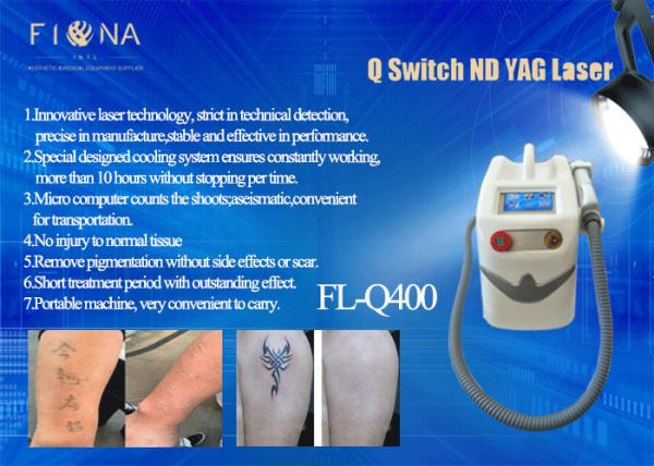 Small Q Switched ND YAG Laser tattoo removal Machine Portable Long Pulse