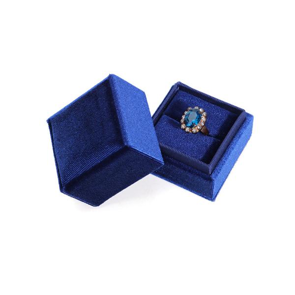 Hanhong Luxury Customized Blue Square Ring Storage Box for Wedding Engagement