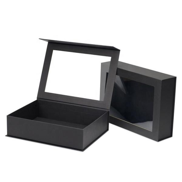 Custom Flip Top PVC Window Paper Packaging Large Magnetic Closure Gift Box with