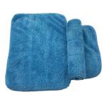 Purl Stitching 80% Polyester Microfiber Cleaning Cloth Blue Coral Fleece 25x30