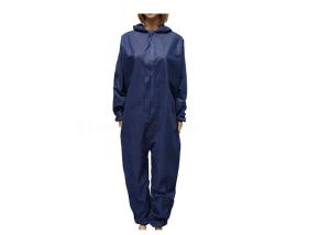 Wholesale Dark Blue Disposable Isolation Gown , Disposable Protective Coverall With Hood from china suppliers