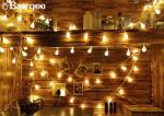 Crystal Solar Powered Fairy Lights , Solar Powered Christmas Ornament Ball Xmas