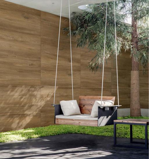 Dark Brown Wood Grain Matte Antique Finish Curatin Wall Porcelain Tile For