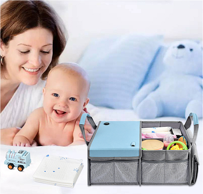 Waterproof Baby Changing Pad Diaper Bag Geometric Pattern Portable Changing Pad
