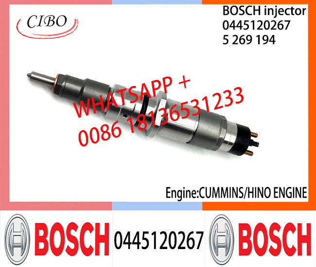 BOSCH 0445120267 Neutral Diesel Fuel Injector Assembly 0445120267 5269194 For CUMMINS/HINO Engine