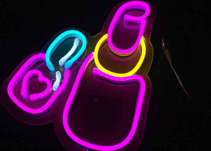 lipstick neon sign Cosmetics store channel letters, signboards, logos, advertising boxes, landscapes and stage decoratio
