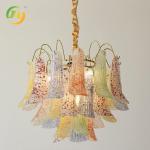 JYLIGHTING Nordic Design Flower Chandelier Color Smudgy Glass Pendant Light