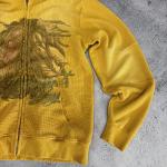 Men's Custom Waffle Knit Zip Hoodie Heavyweight Oversized Distressed Vintage