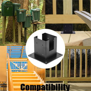 Easy Installation Wood Fence Post Base Brackets for Handrail Railing and Deck Porch