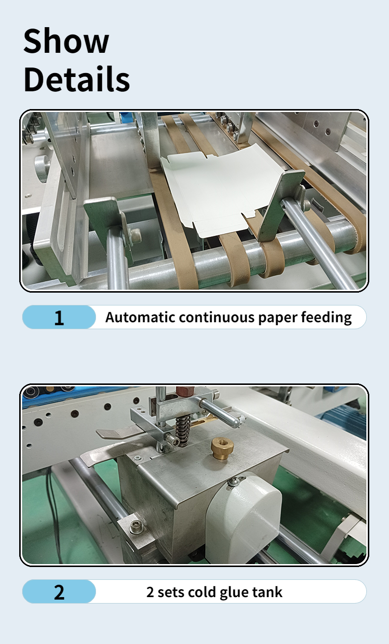 CQT-800 Automatic Folder Gluer Machine for Aluminum Foil and Tin Foil Packaging Box