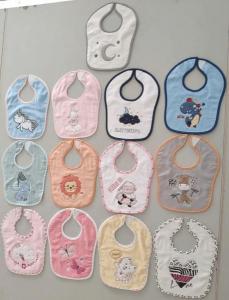 China 100% cotton two-layer customized designs soft baby boy and girl bibs on sale