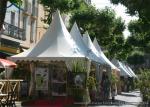 White PVC Small Pagoda Tents For Commercial Activities Wooden Flooring