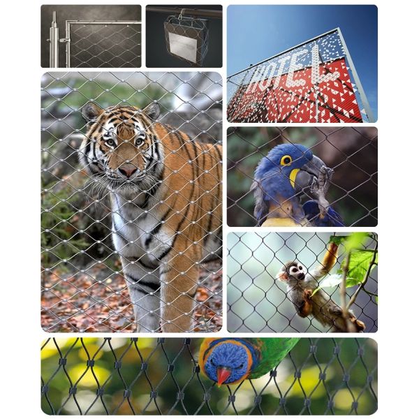 Zoo Flexible Stainless Steel Rope Mesh Netting Cable Woven AISI Animal Enclosures