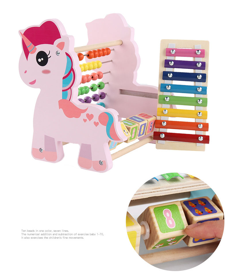 Unisex Education Toy Wooden Puzzle Blocks with Hammering Pounding and Piano Functions