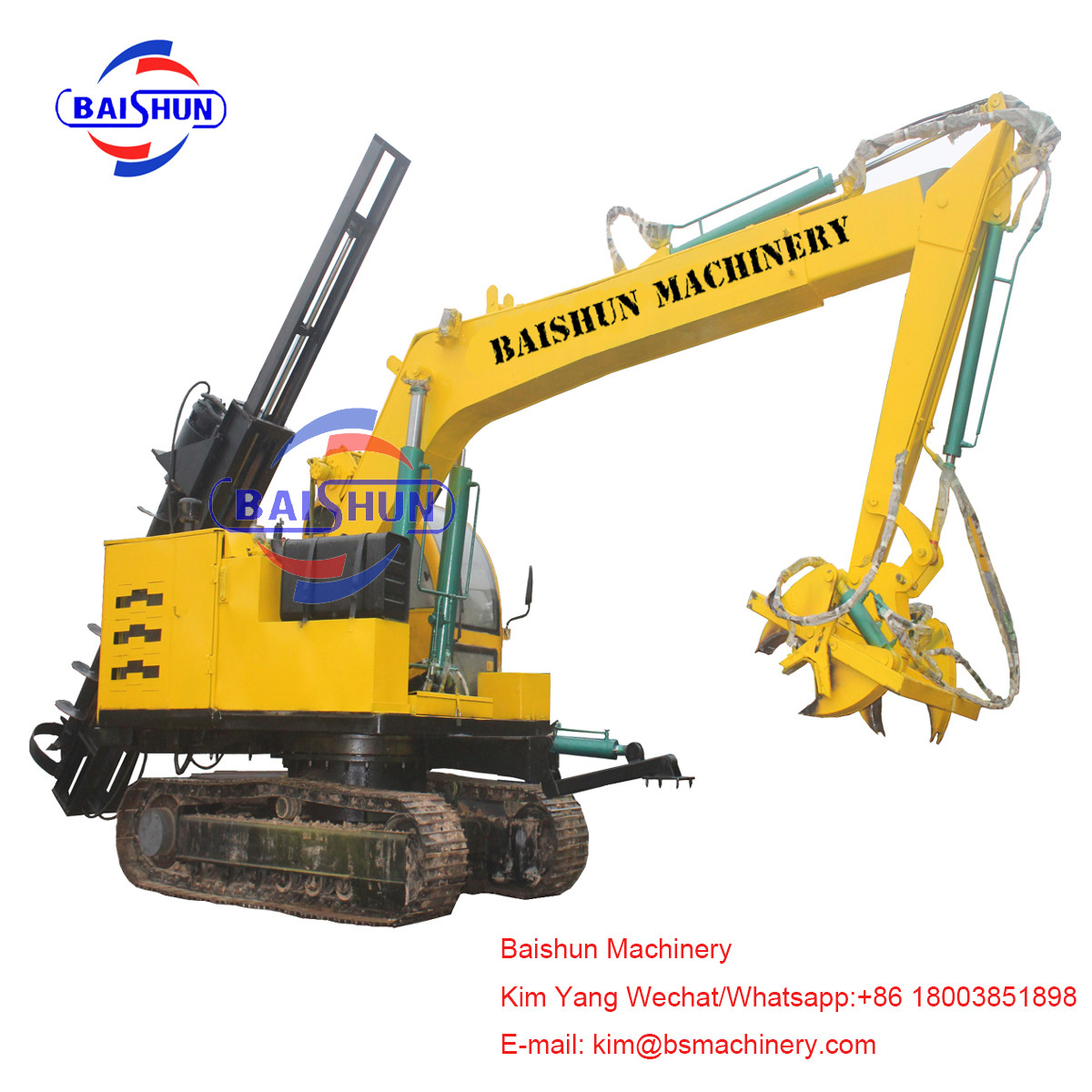 Deep Foundation Pole Erection Machine For Solar Power Plant 3m 5m 6m