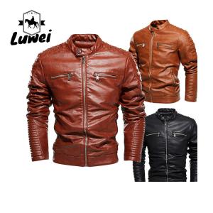 Wholesale Winter Jaket Wholesale Retro Windbreaker Utility Black Blank Crop Parka Stand Collar Pu Leather Motorcycles Jaket from china suppliers