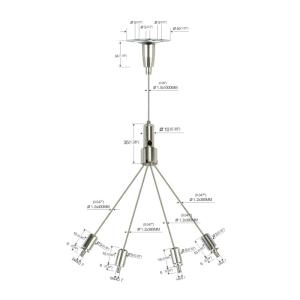 Wholesale High Bay Light Fork Hanging Kit , Brass Nickel Plated Wire Suspension Kit YW-86023 from china suppliers